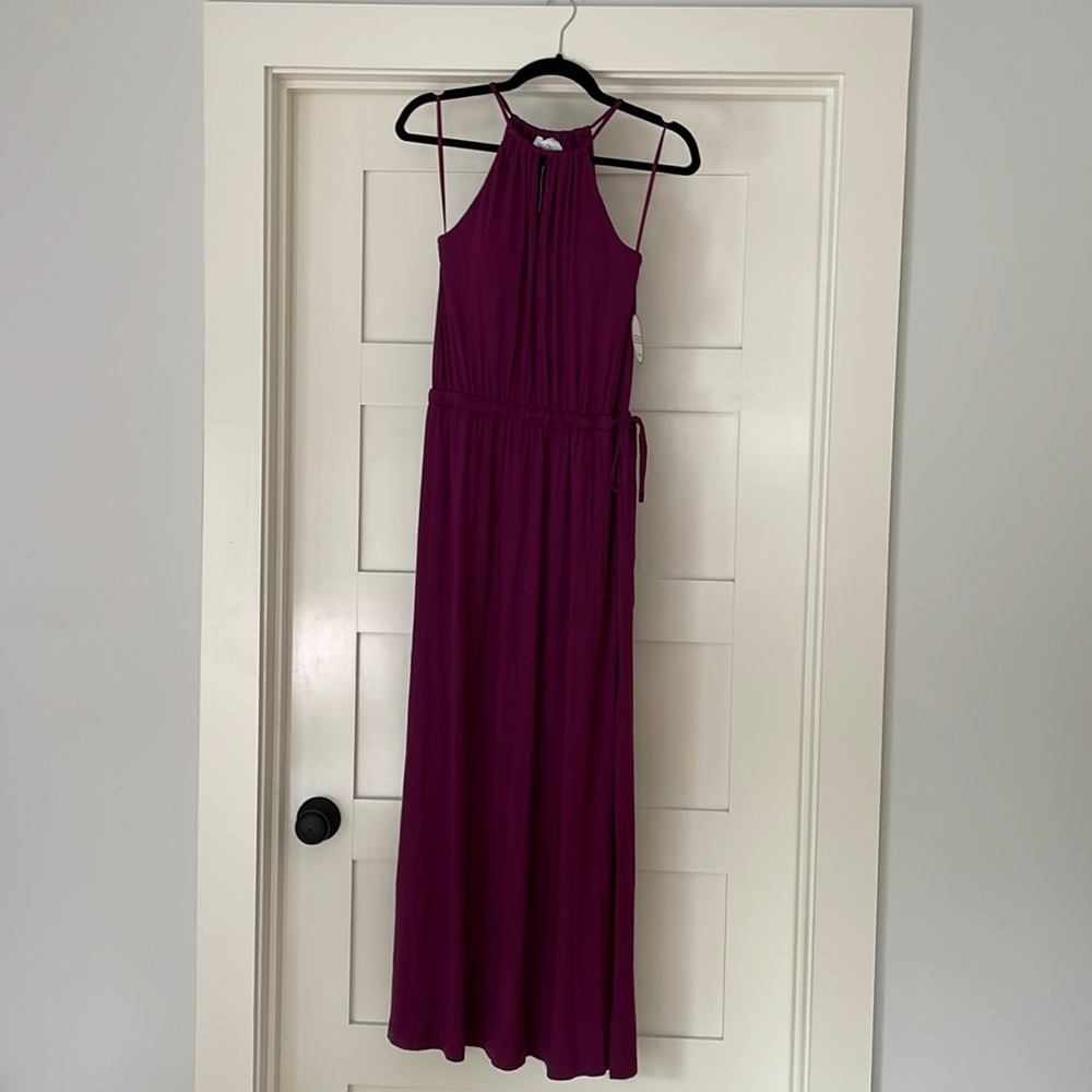 Soma Halter Keyhole Casual and Comfortable Maxi Dress (Fuschia / Purple Color)